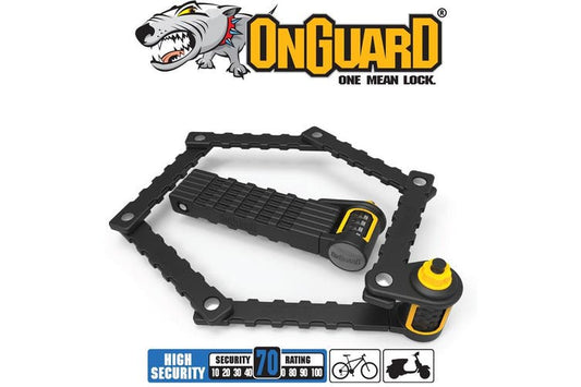Onguard Bike Bicycle Lock Link Plate Lock K9 Combo - 8116C