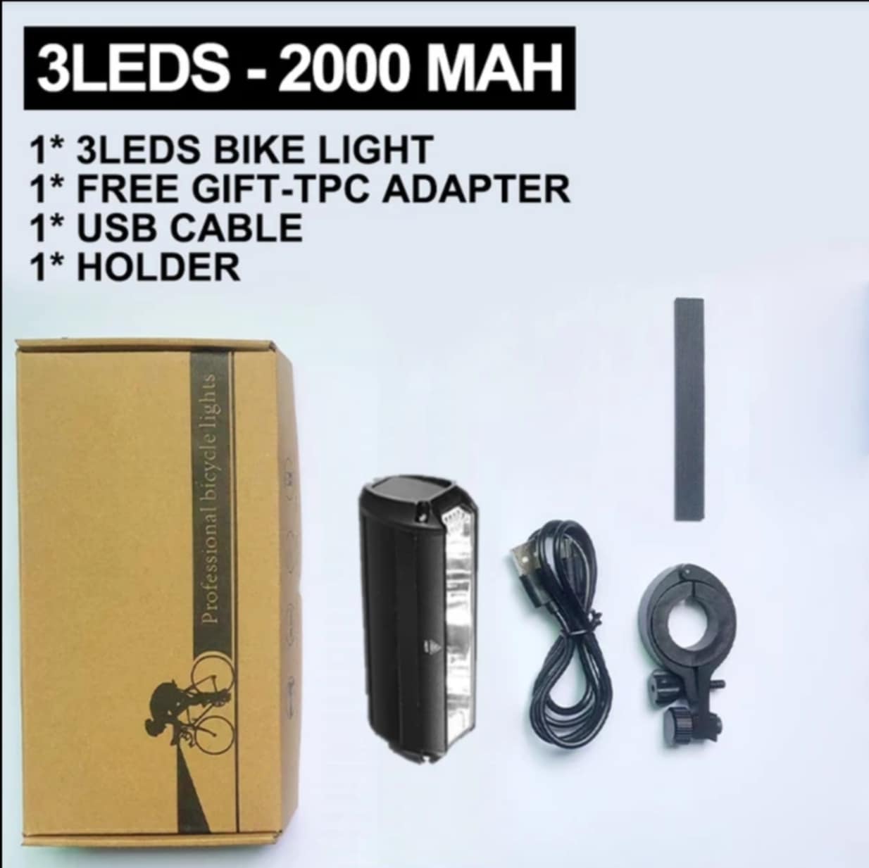 TouCloud - Bicycle Light Front 2000mAh Bike Light Power Bank