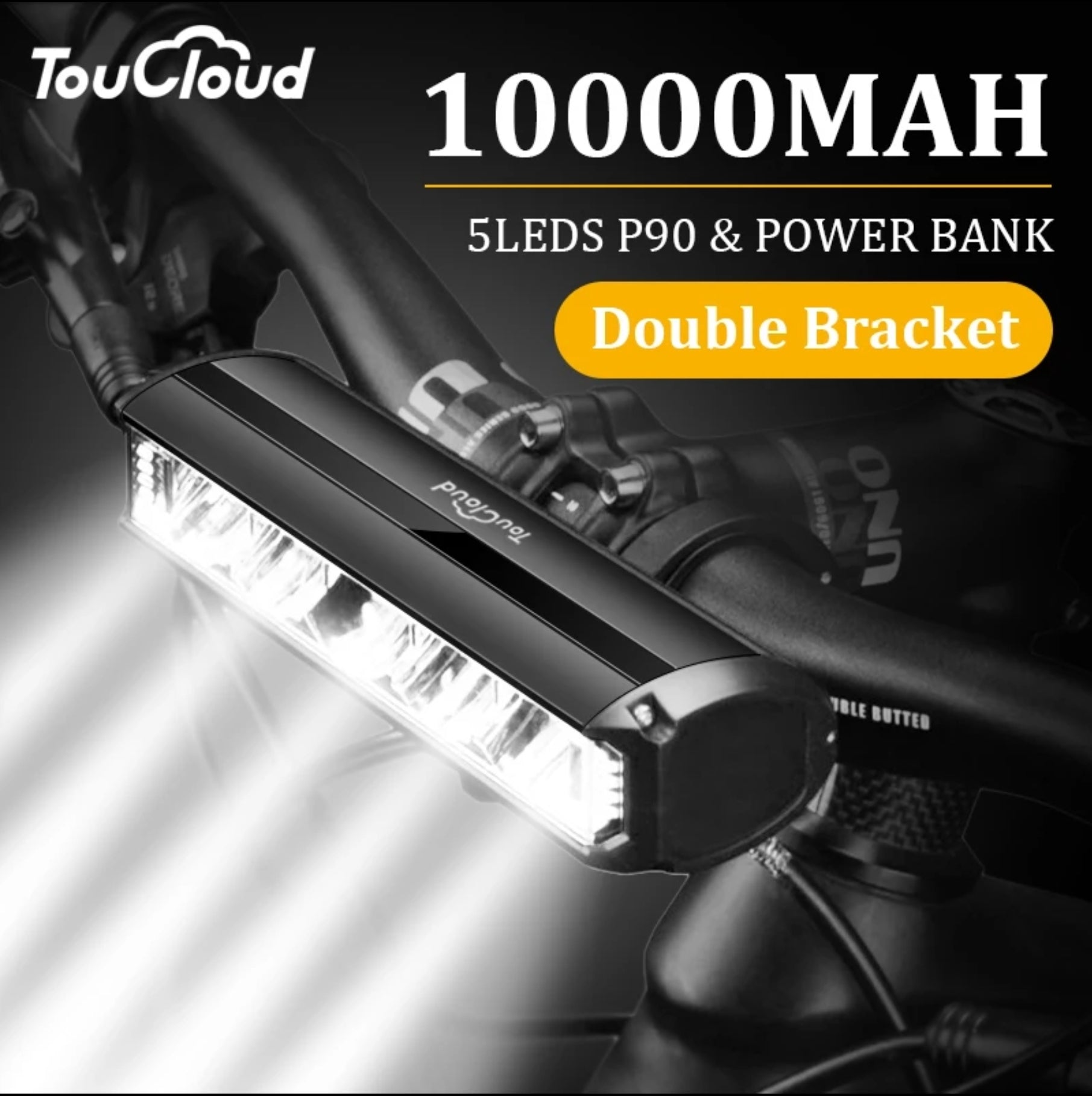 TouCloud - Bicycle Light Front 10000mAh Bike Light Power Bank