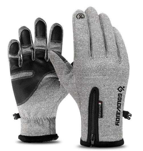 Gloves - Gray - GOLOVEJOY Winter Gloves Full Finger Long Fleece Thermal Warm Gloves Touch Screen
