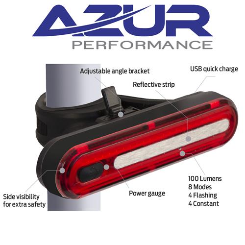 Azur Alien 2 USB Rear Bike Light - 100 lumens